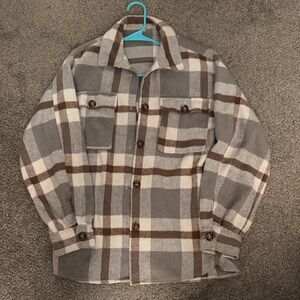 Plaid Button-Up Shacket